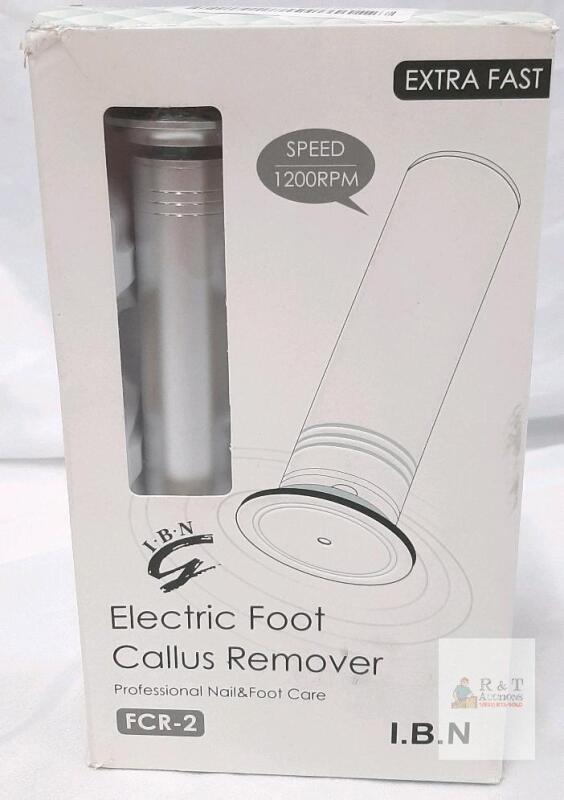 I.B.N FCR-2 Electric Foot Callus Remover, Adjustable Speed, 60 Sandpaper Discs, Black