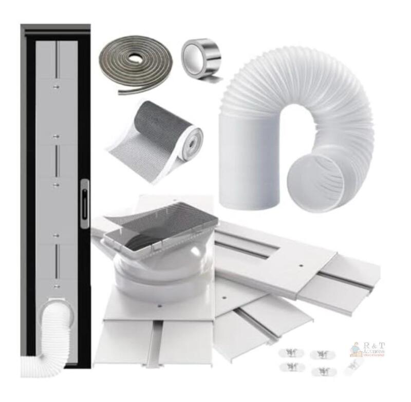 Gulrear Portable AC Sliding Door Vent Kit, 5.9" Hose, Adjustable to 87"