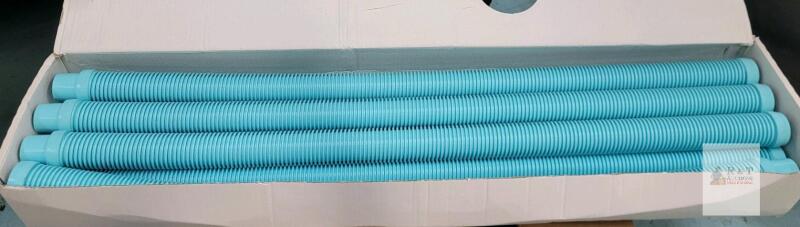Light Blue Flexible Pool Vacuum Hose Set, 12 Pieces, 39" Each, 1.5" Diameter