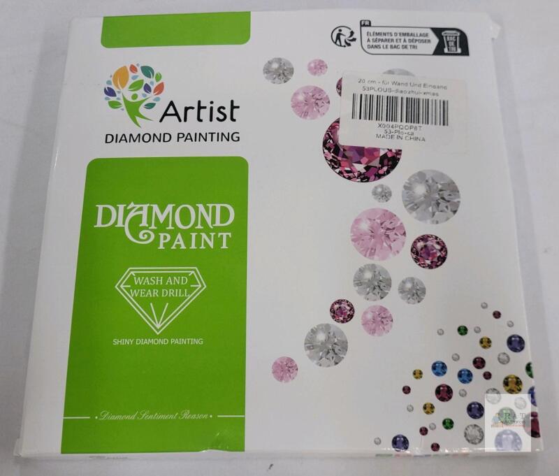 Artist Diamond Painting Kit 20cm, Xmas Theme, Model 53PLOUS, Round Shiny Diamonds, X004PQOP8T