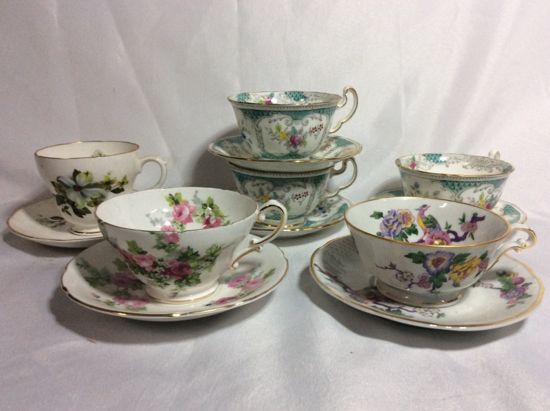 Vintage Beautiful Cups & Saucers Limoges Stanley Sandford ++