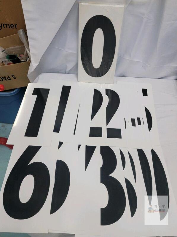 2 sets Large Vinyl Adhesive Number Sticker Set, 0&ndash;9, Black on White, 12&rdquo; Height, Multiples of Each Digit