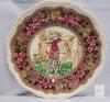 W.T. Copeland & Sons Blue Transferware Plate, Majolica Floral Plate, Staffordshire Scenic Plates - 2