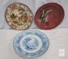 W.T. Copeland & Sons Blue Transferware Plate, Majolica Floral Plate, Staffordshire Scenic Plates - 4