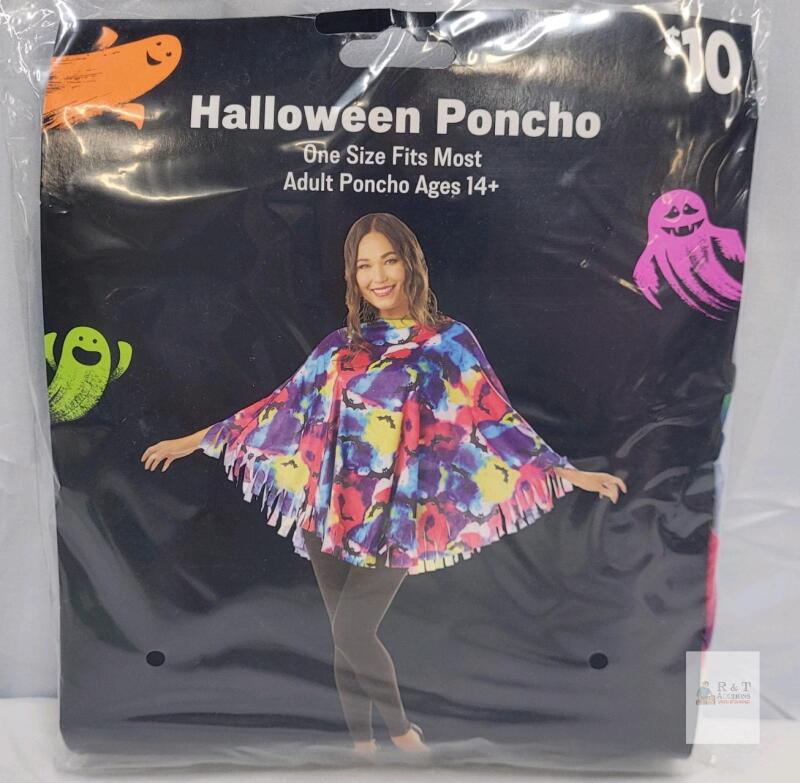 Halloween Poncho - Adult One Size Fits Most, Multicolor, Polyester, Ages 14+ (UPC 430000087254)