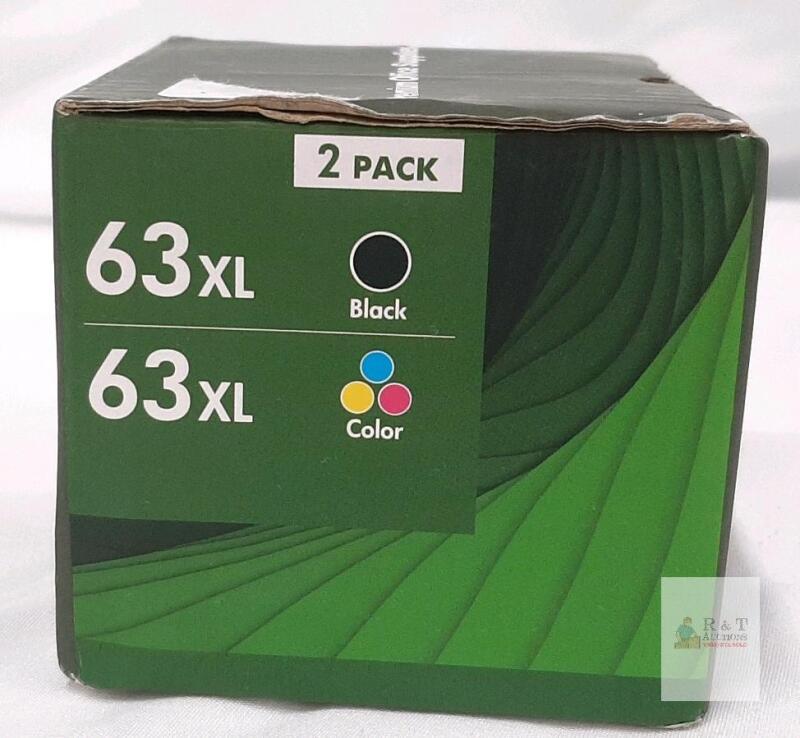 2-Pack 63XL Ink Cartridges (Black + Color) Compatible with HP Deskjet, Envy, Officejet Printers
