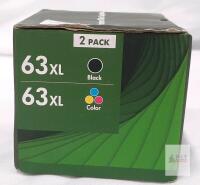 2-Pack 63XL Ink Cartridges (Black + Color) Compatible with HP Deskjet, Envy, Officejet Printers