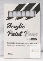 CCOCC Acrylic Paint Pens 8-Pack, 0.7mm Extra Fine Tip, Black Ink, Multi-Surface Use