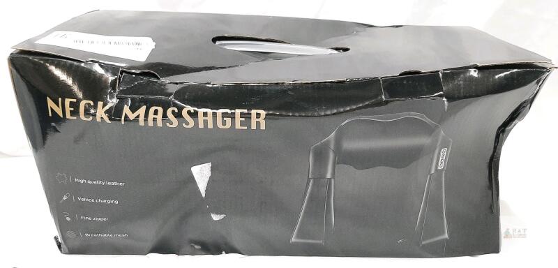 12V 24W Neck Massager with Heating, Leather & Mesh, Vehicle Charging Capability, 2.2 lbs