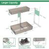 ADRIMER C101 Under Sink Organizer Shelf, Grey & White, Adjustable Height, 2-Tier Pull-Out Design - 2