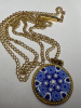 Murano Millefiori Blue and white pendant Slider Chain - 2