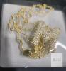 Gold-Plated Necklace with Cubic Zirconia "M" Pendant, 18" Chain, Heart Cutout Design - 2
