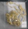 Gold-Plated Necklace with Cubic Zirconia "M" Pendant, 18" Chain, Heart Cutout Design - 3