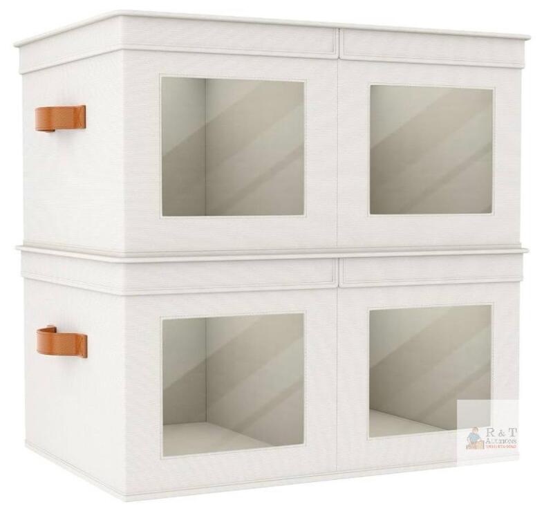 Univivi 2 PC 24" Oxford Fabric Storage Bins, Foldable Closet Organizers with Clear Windows