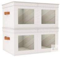 Univivi 2 PC 24" Oxford Fabric Storage Bins, Foldable Closet Organizers with Clear Windows