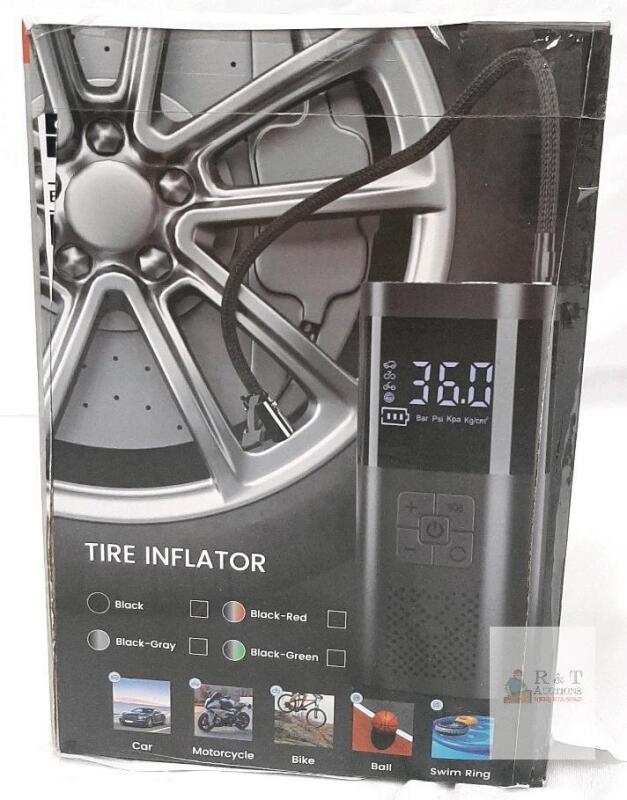 Portable Digital Tire Inflator, 150 PSI, Cordless Lithium Battery, Multi-Use for Car/Bike/Ball