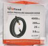 Ufixed 25 ft 4000 PSI 3/8 in High Pressure Washer Hose, Quick Connect, RoHS, Black