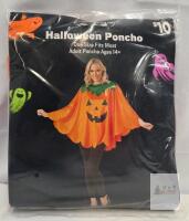 Adult Halloween Pumpkin Poncho Costume, One Size Fits Most, Old East Main Co, UPC 840002107220