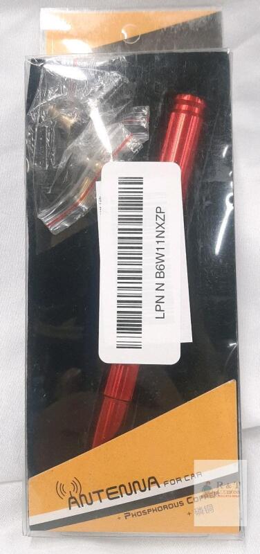 Universal 4.7" Red Anodized Stubby Car Antenna with Multiple Adapters