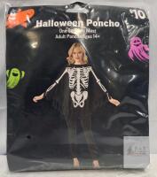 Adult Skeleton Poncho Costume &ndash; One Size Fits Most, 100% Polyester, Original Packaging