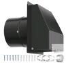 Black 4-Inch Stainless Steel Dryer Vent Cover, Exterior Wall Mount, Mesh Guard, Complete Kit
