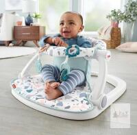 Fisher-Price Sit-Me-Up Floor Seat Terrazzo, 25lb Capacity, Foldable, Washable Pad, 2 Toys