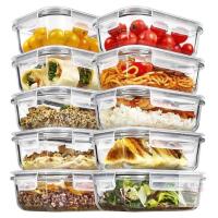 Vtopmart SVM0601010 5-Pack 22oz Airtight Glass Food Storage Containers, BPA-Free Lids