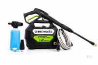 NEW Retails $199 Greenworks Electric Pressure Washer 1700 PSI 1.2 GPM, 13A, 20ft Hose, 35ft Cord, Detergent Kit