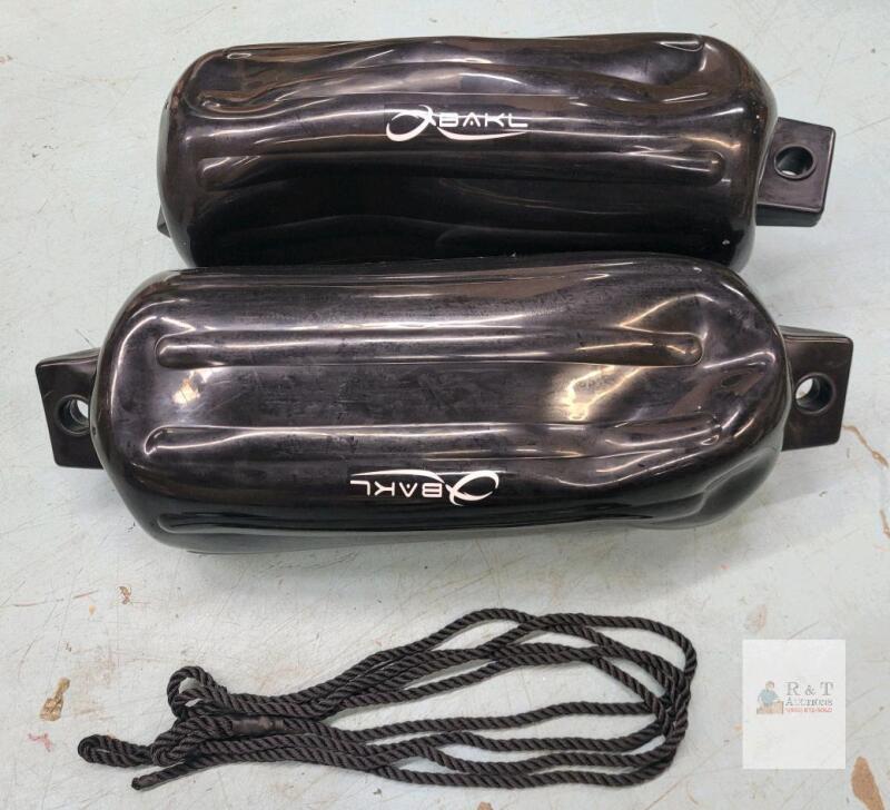 Bakl Boat Fenders,30"", Black, Set of 2 with Ropes