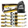 XSTRAP MAX3 1.5" x 16' Ratchet Tie Down Straps, 4-Pack, 1100 lb WLL, Double J Hooks, Bag