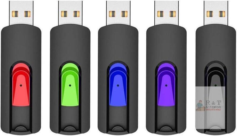 New RAOYI 5Pack 32GB USB Flash Drive USB Stick USB 2.0 Memory Stick Slide Retractable Thumb Drive 32G USB Drive USB Key for Data Storage (Black Red Blue Green Purple)