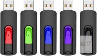 New RAOYI 5Pack 32GB USB Flash Drive USB Stick USB 2.0 Memory Stick Slide Retractable Thumb Drive 32G USB Drive USB Key for Data Storage (Black Red Blue Green Purple)