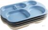 4 Pack Wheat Straw Divided Plates 5 Compartment Portion Control Lunch Trays, Microwave Dishwasher Safe, BPA Free