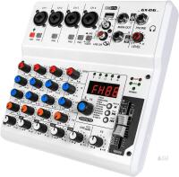 New 6 Channel Audio Mixer,Kmise Audio Mixer with 99 Sound Effects for PC Portable Sound Mixing Console with Bluetooth USB Recording Input for Live Streaming Podcasting DJ Show