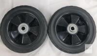 New - 6 ⅞"&times;1 ⅝" Utility Wheels, Plastic Rim, Rubber Tire, Diamond Tread, 1/2" Bore, Set of 2
