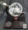New Globe Whiskey Decanter Set with 2 Etched Glasses and Rotating Stand - 2