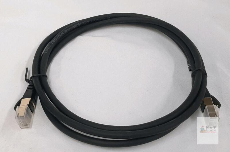 Outdoor Shielded Cat7 Ethernet Patch Cable, RJ45 Connectors, Black