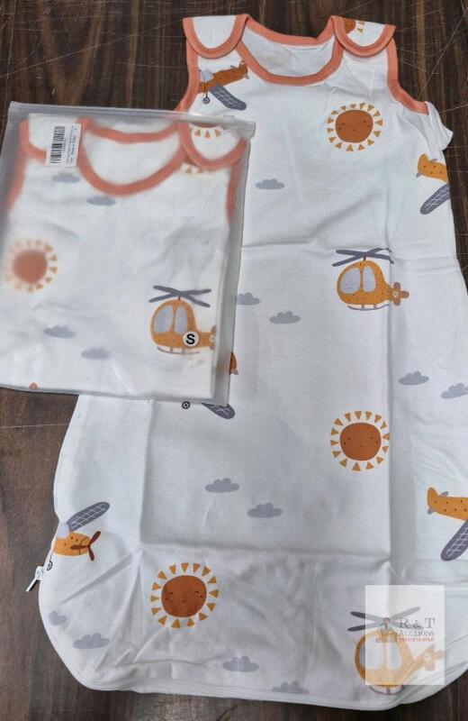 2 NEW Anich Baby Sleep Sack, Size S, White with Helicopter Print, New in Package