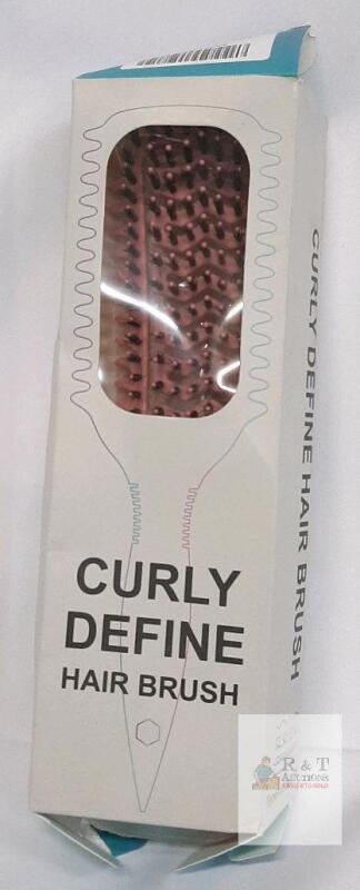 Curly Define Hair Brush, Ergonomic Handle, Gentle Nylon Bristles, For Curly & Thick Hair, Rose