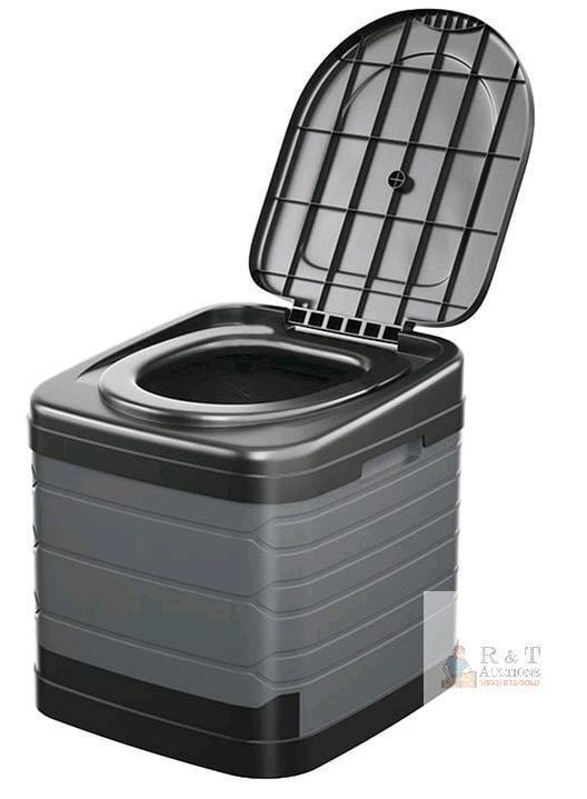 Portable Camping Toilet, Stackable Flat WC, High-Impact Plastic, Serial MX-HHZDMT-BG,