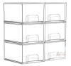 Clear Acrylic Stackable Drawer Organizer, 6 Drawers, 7.5"x6.2"x4.4" Each, Modular Storage