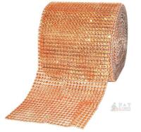 59"x7.9" Bright Orange Bling Crystal Rhinestone Mesh Ribbon Roll, Approx. 60,750 Stones
