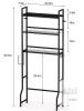 YBING Over-the-Toilet Space Saver Shelf, Black, 3 Shelves, 63.6" H x 25.6" W x 7.9" D - 2