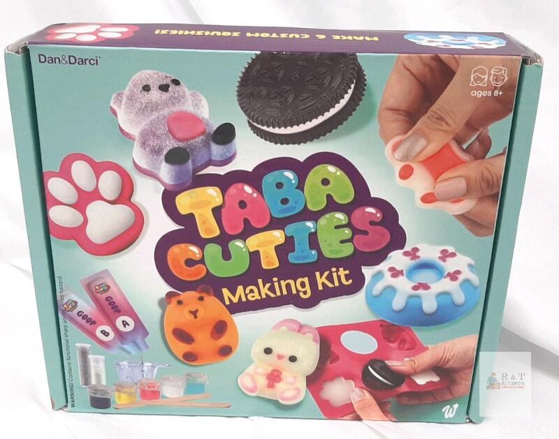 Dan&Darci Taba Cuties DIY Squishy Making Kit, 6 Molds, 5 Paints, Glitter Glow Powders, Ages 8+