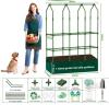 Modular Raised Garden Bed with 65" Trellis, Partitioned Planter Box, Full Accessory Kit - 2