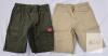 Levi&rsquo;s Boys&rsquo; Shorts Size 8, 2 Pair&mdash;Khaki & Olive Cargo, 98% Cotton, Elastic Waist,