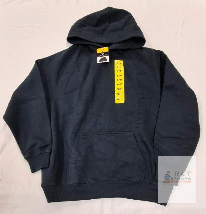 NEW Tuff Athletics Pullover Hoodie, Small, Dark Navy, Kangaroo Pocket, Cotton Blend, Code 193006