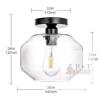 FRIDEKO HOME Semi Flush Mount Ceiling Light, 9.05" x 7.87", E26 Base, Black Finish - 2