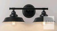 NEW GoYeel ZW021BL02 2-Light Matte Black Farmhouse Bathroom Vanity Light