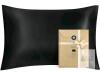 Bedsure Solid Satin Pillowcase Set - Black, Standard Size, 100% Polyester Satin